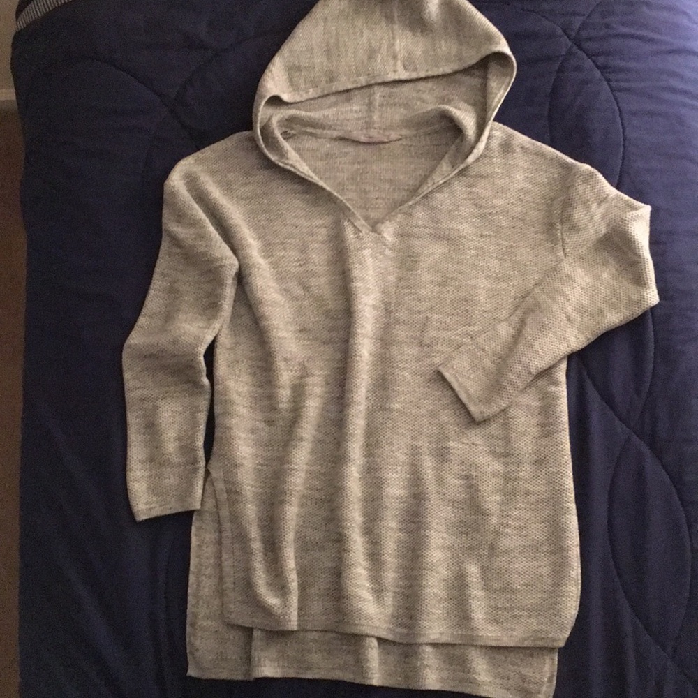 Hoodie high low hem tunic sweater